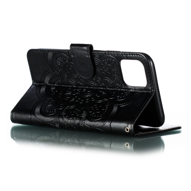 For iPhone 15 Pro Mandala Embossing Pattern Horizontal Flip Leather Phone Case(Black) - HoMEdemic™ 