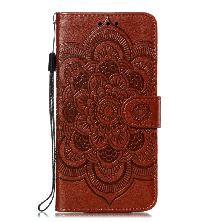 For iPhone 15 Pro Mandala Embossing Pattern Horizontal Flip Leather Phone Case(Brown) - HoMEdemic™ 
