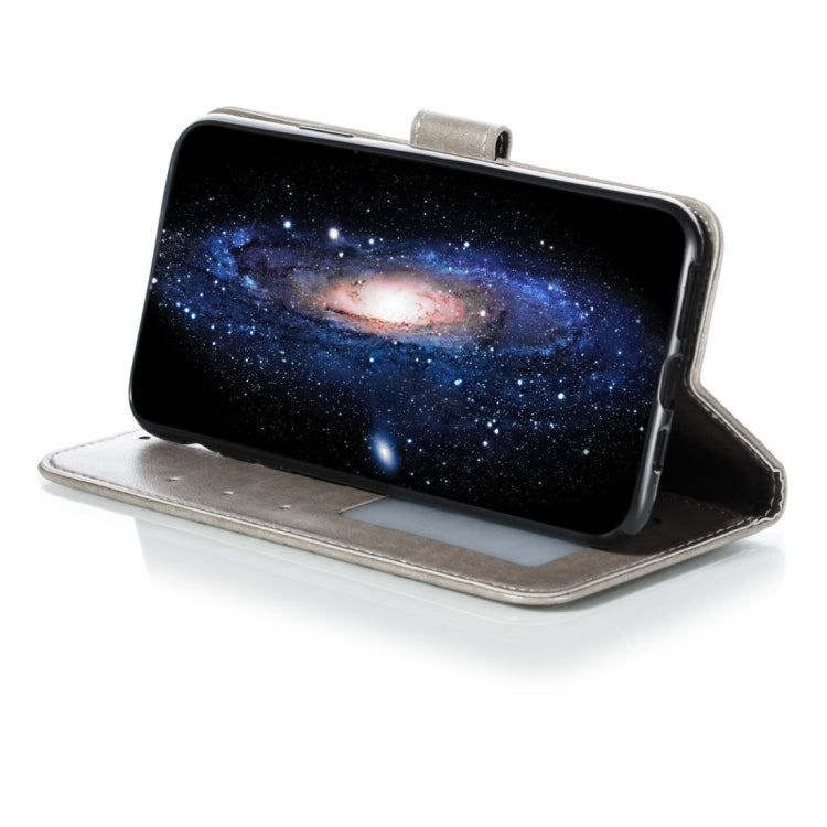 For iPhone 15 Pro Mandala Embossing Pattern Horizontal Flip Leather Phone Case(Gray) - HoMEdemic™ 