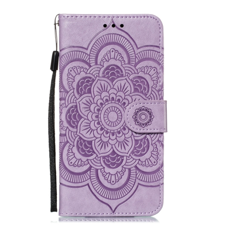 For iPhone 15 Pro Mandala Embossing Pattern Horizontal Flip Leather Phone Case(Purple) - HoMEdemic™ 