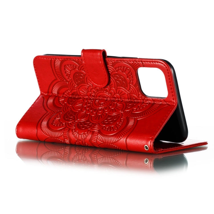For iPhone 15 Pro Mandala Embossing Pattern Horizontal Flip Leather Phone Case(Red) - HoMEdemic™ 
