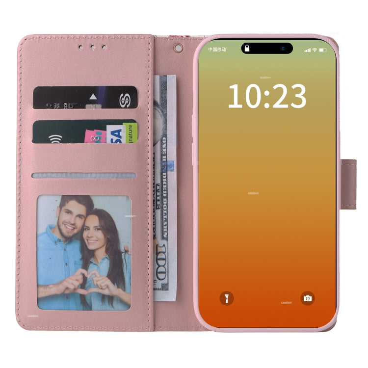 For iPhone 15 Pro Marble Bronzing Stitching Leather Phone Case(Purple) - HoMEdemic™ 