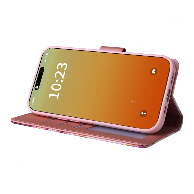 For iPhone 15 Pro Marble Bronzing Stitching Leather Phone Case(Purple) - HoMEdemic™ 