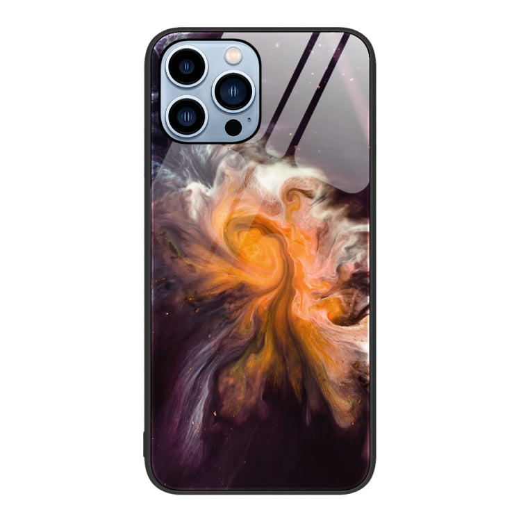 For iPhone 15 Pro Marble Pattern Glass Protective Phone Case(Typhoon) - HoMEdemic™ 