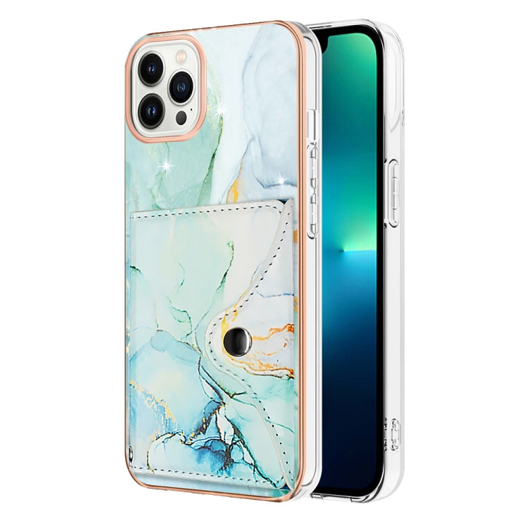For iPhone 15 Pro Marble Pattern IMD Card Slot Phone Case(Green) - HoMEdemic™ 