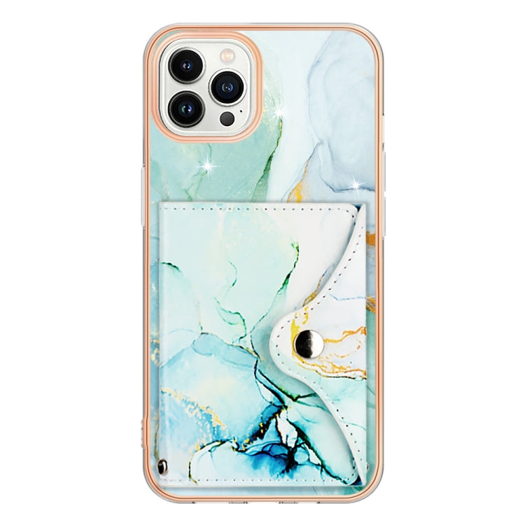 For iPhone 15 Pro Marble Pattern IMD Card Slot Phone Case(Green) - HoMEdemic™ 