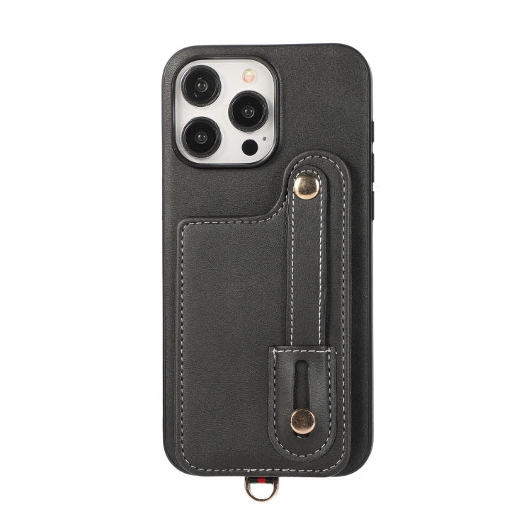 For iPhone 15 Pro Max 03 RFID Card Bag Cowhide Texture PU Phone Case(Black) - HoMEdemic™ 