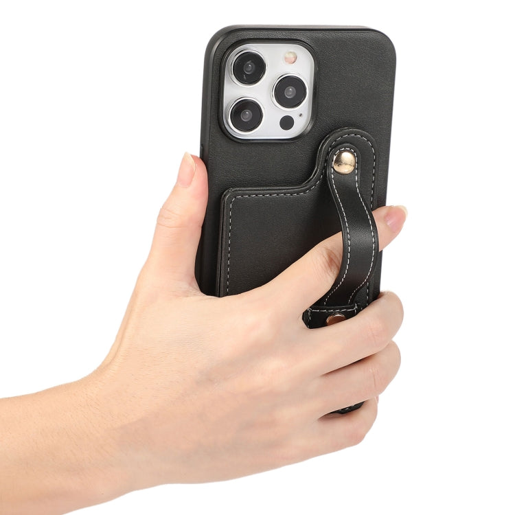 For iPhone 15 Pro Max 03 RFID Card Bag Cowhide Texture PU Phone Case(Black) - HoMEdemic™ 