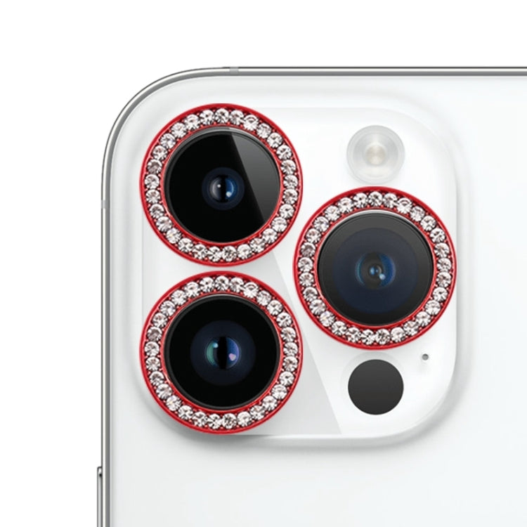 For iPhone 15 Pro Max / 15 Pro 9H Point Drill Camera Lens Protector Ring(Red) - HoMEdemic™ 