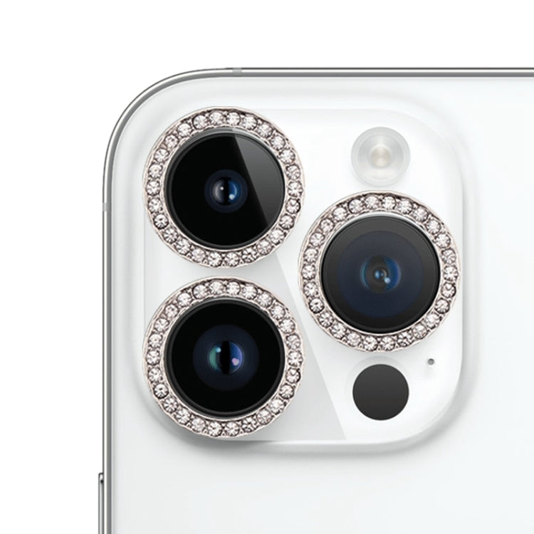 For iPhone 15 Pro Max / 15 Pro 9H Point Drill Camera Lens Protector Ring(Silver) - HoMEdemic™ 