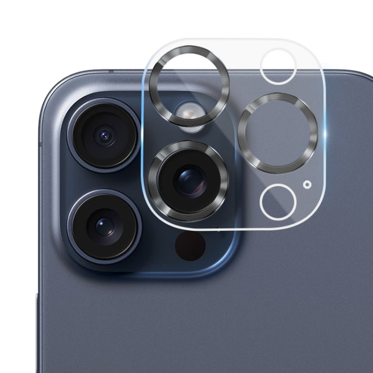 For iPhone 15 Pro Max / 15 Pro Tempered Glass CD Texture Back Camera Film(Black) - HoMEdemic™ 