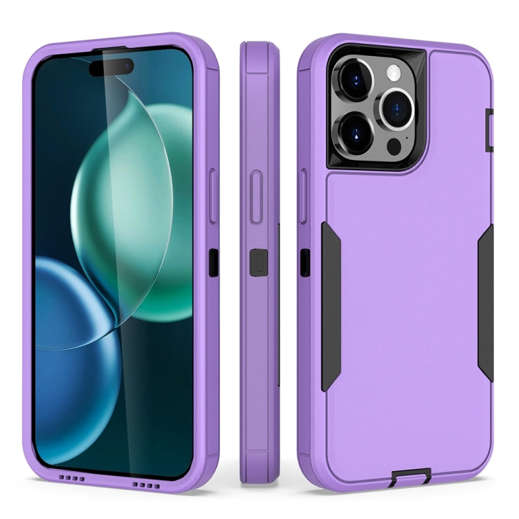 For iPhone 15 Pro Max 2 in 1 PC Hybrid TPU Phone Case(Purple+Black) - HoMEdemic™ 