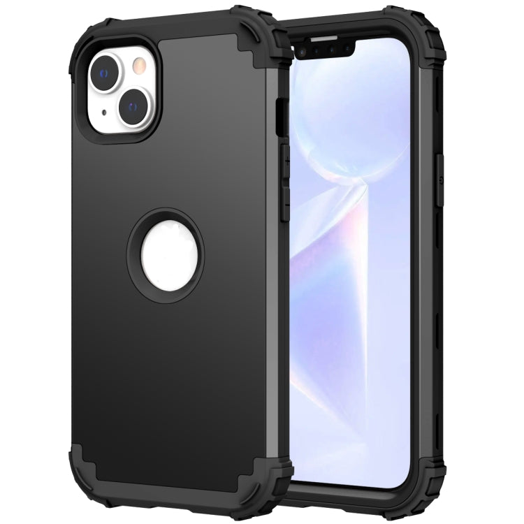 For iPhone 15 Pro Max 3 in 1 Silicone Hybrid PC Shockproof Phone Case(Black) - HoMEdemic™ 