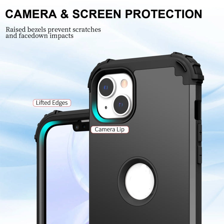 For iPhone 15 Pro Max 3 in 1 Silicone Hybrid PC Shockproof Phone Case(Black) - HoMEdemic™ 