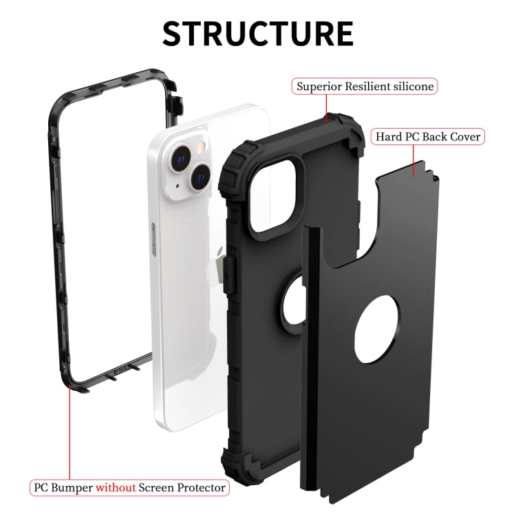For iPhone 15 Pro Max 3 in 1 Silicone Hybrid PC Shockproof Phone Case(Black) - HoMEdemic™ 
