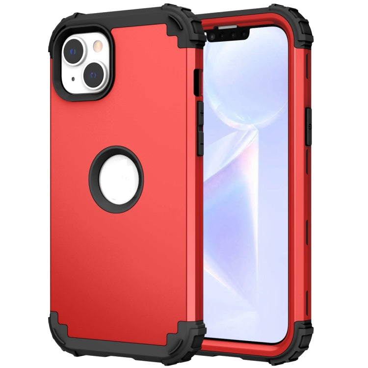 For iPhone 15 Pro Max 3 in 1 Silicone Hybrid PC Shockproof Phone Case(Red) - HoMEdemic™ 