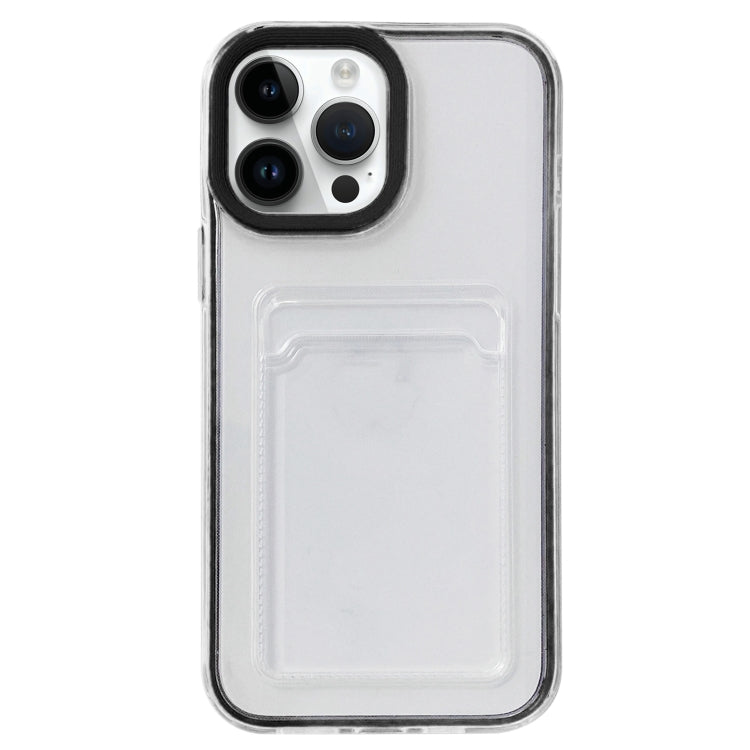 For iPhone 15 Pro Max 360 Clear PC Hybrid  TPU Phone Case with Card Slot(Black) - HoMEdemic™ 
