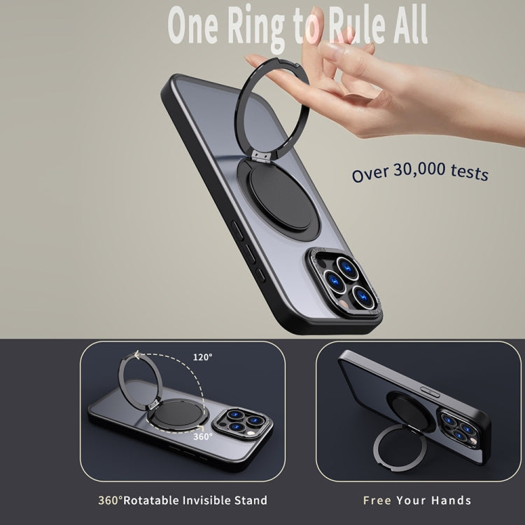 For iPhone 15 Pro Max 360-degree Rotating MagSafe Magnetic Holder Phone Case(Black) - HoMEdemic™ 
