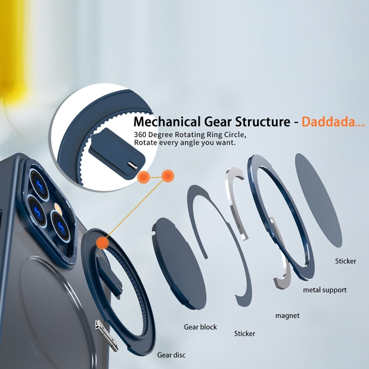 For iPhone 15 Pro Max 360-degree Rotating MagSafe Magnetic Holder Phone Case(Navy Blue) - HoMEdemic™ 