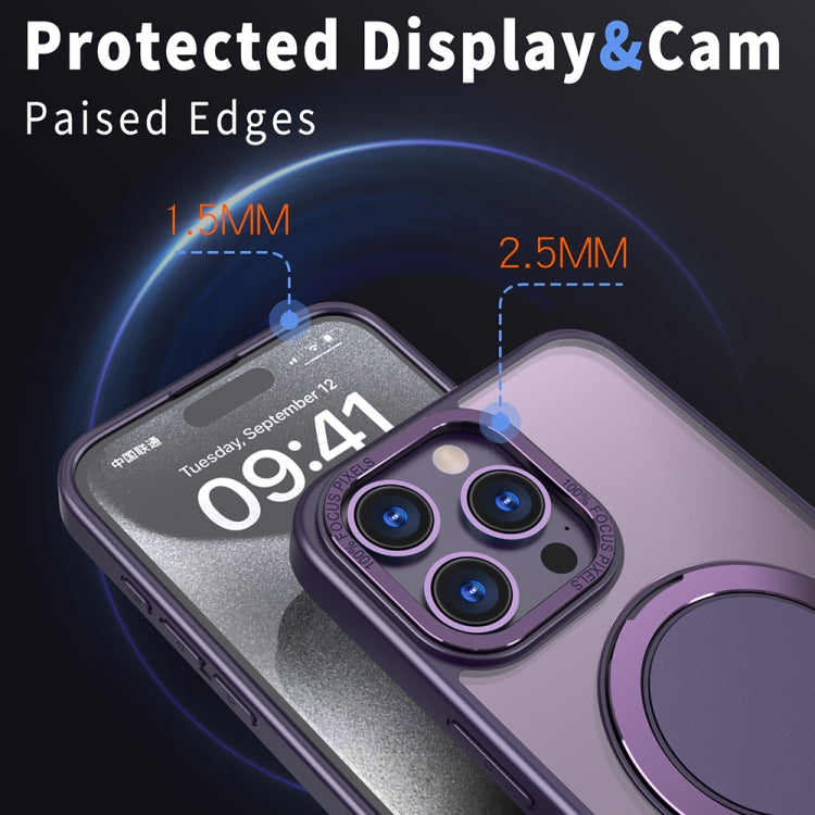 For iPhone 15 Pro Max 360-degree Rotating MagSafe Magnetic Holder Phone Case(Purple) - HoMEdemic™ 
