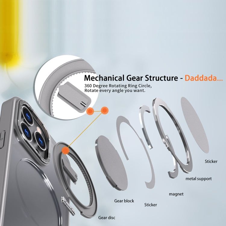 For iPhone 15 Pro Max 360-degree Rotating MagSafe Magnetic Holder Phone Case(Titanium Grey) - HoMEdemic™ 
