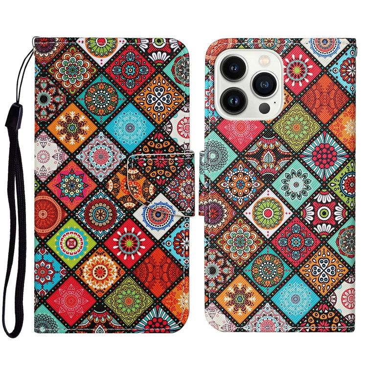 For iPhone 15 Pro Max 3D Colored Drawing Flip Leather Phone Case(Ethnic Totem) - HoMEdemic™ 