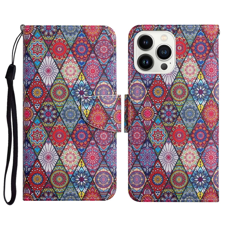 For iPhone 15 Pro Max 3D Colored Drawing Flip Leather Phone Case(Kaleidoscope) - HoMEdemic™ 