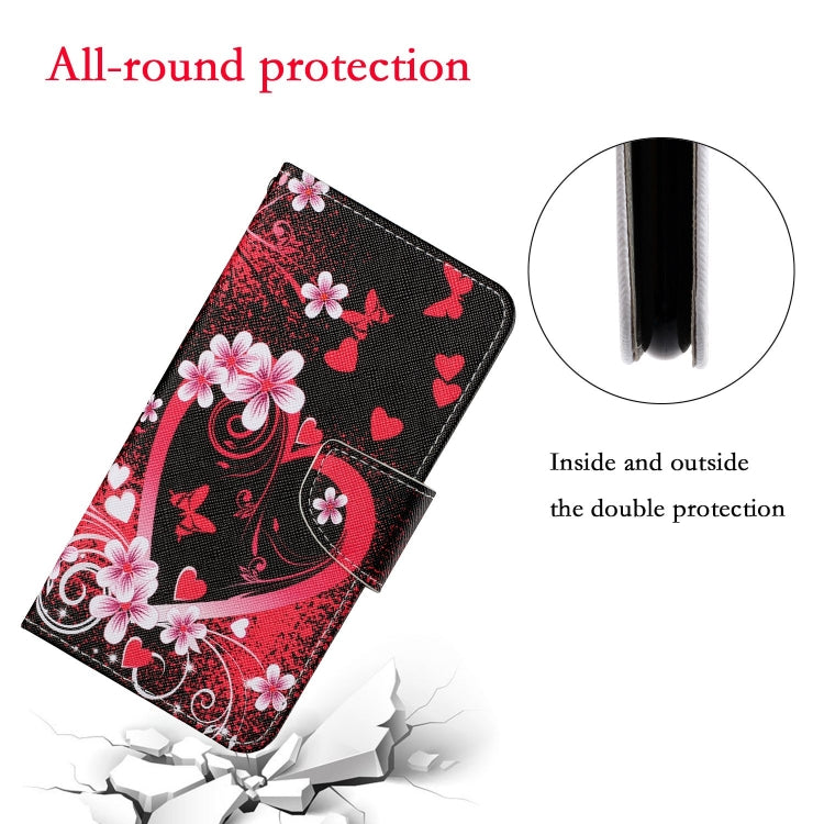 For iPhone 15 Pro Max 3D Colored Drawing Flip Leather Phone Case(Red Heart) - HoMEdemic™ 