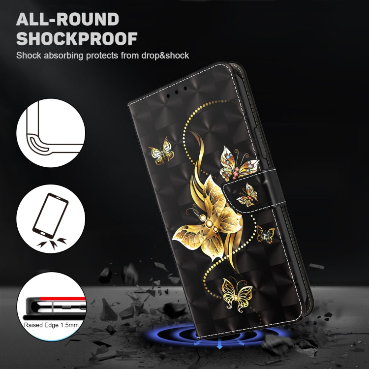 For iPhone 15 Pro Max 3D Painted Leather Phone Case(Golden Swallow Butterfly) - HoMEdemic™ 