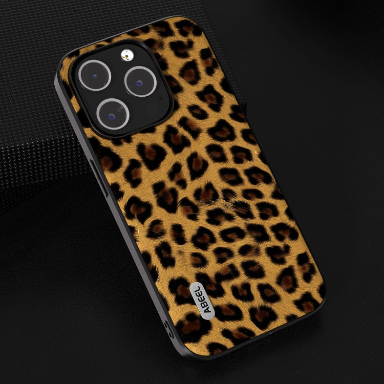 For iPhone 15 Pro Max ABEEL Black Edge Leopard Phone Case(Golden Leopard) - HoMEdemic™ 