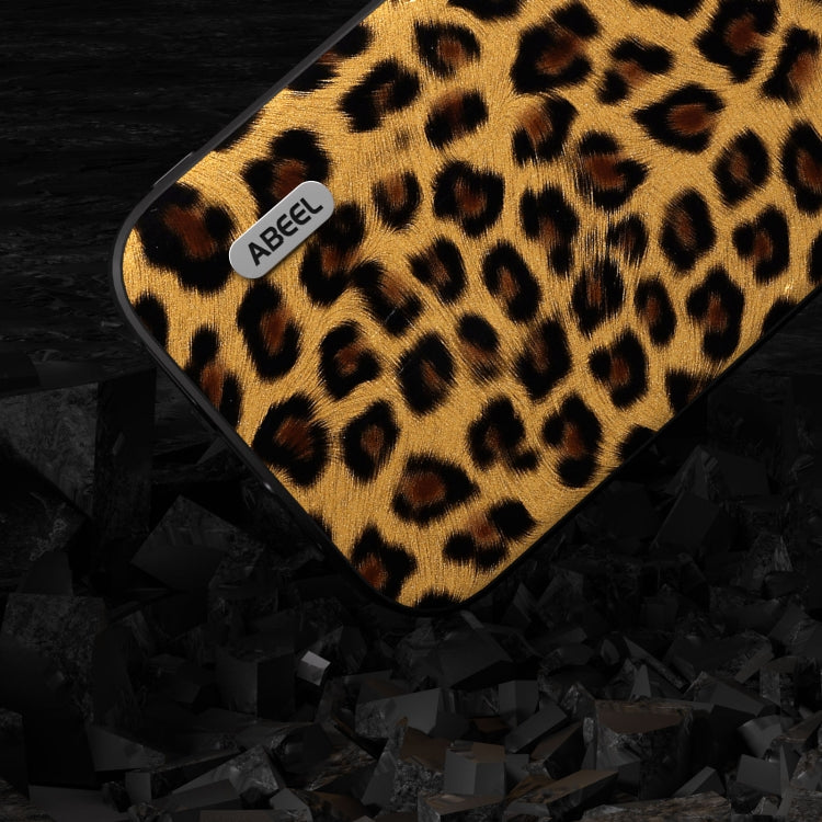 For iPhone 15 Pro Max ABEEL Black Edge Leopard Phone Case(Golden Leopard) - HoMEdemic™ 