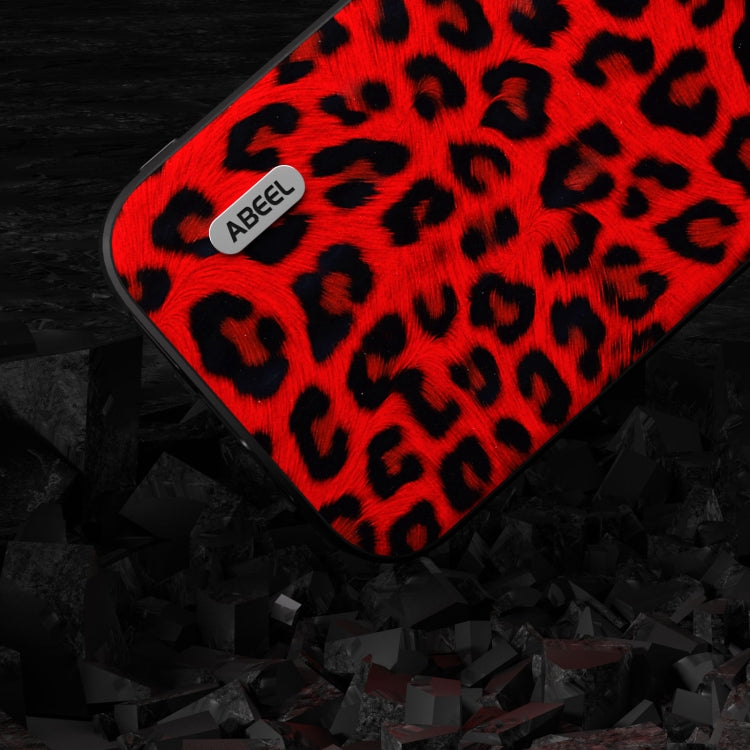 For iPhone 15 Pro Max ABEEL Black Edge Leopard Phone Case(Red Leopard) - HoMEdemic™ 