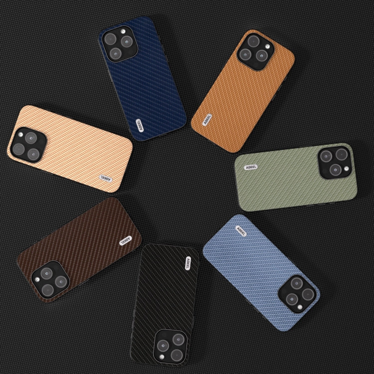 For iPhone 15 Pro Max ABEEL Carbon Fiber Texture Protective Phone Case(Dark Brown) - HoMEdemic™ 
