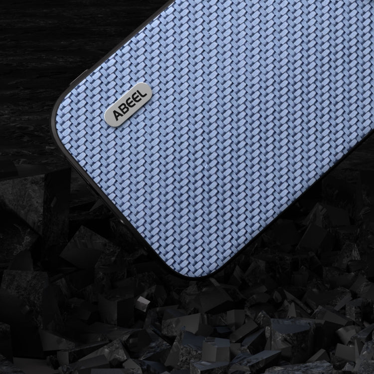 For iPhone 15 Pro Max ABEEL Carbon Fiber Texture Protective Phone Case(Light Blue) - HoMEdemic™ 