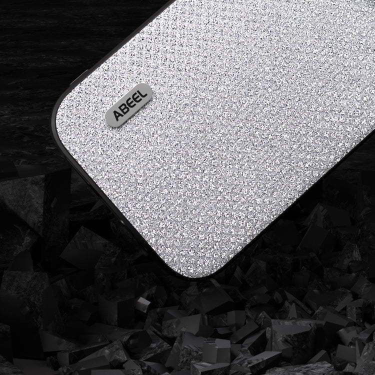 For iPhone 15 Pro Max ABEEL Diamond Black Edge Phone Case(Jewel Silver) - HoMEdemic™ 