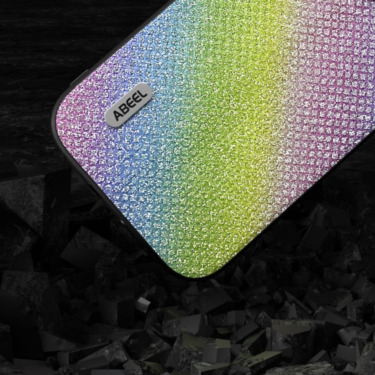 For iPhone 15 Pro Max ABEEL Diamond Black Edge Phone Case(Rainbow Diamond) - HoMEdemic™ 