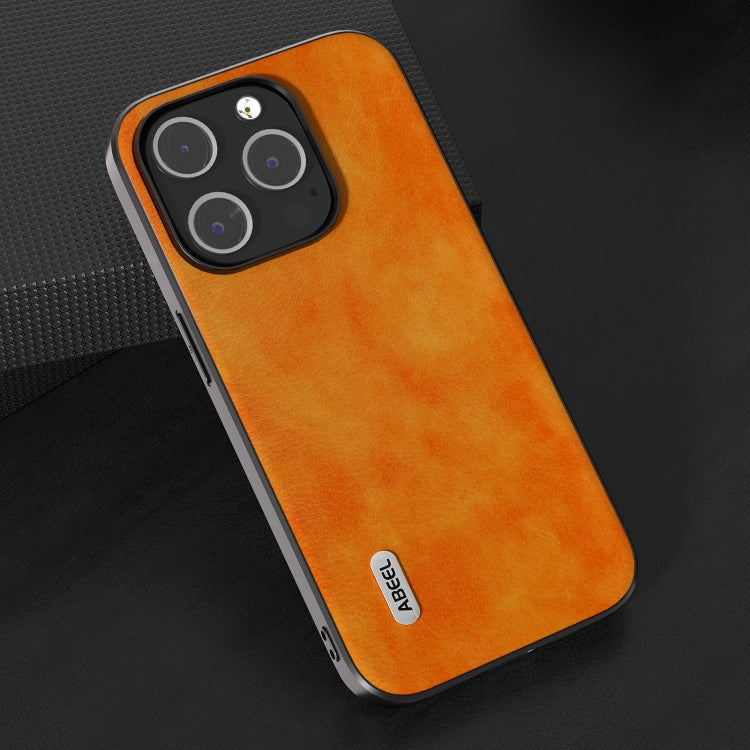 For iPhone 15 Pro Max ABEEL Dual Color Lichi Texture PU Phone Case(Orange) - HoMEdemic™ 