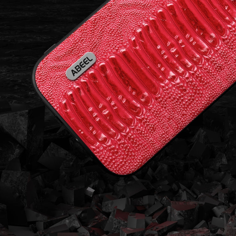 For iPhone 15 Pro Max ABEEL Genuine Leather Weilai Series Phone Case(Red) - HoMEdemic™ 