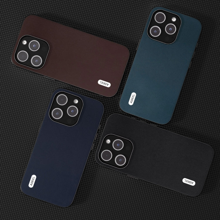 For iPhone 15 Pro Max ABEEL Genuine Leather Xiaoya Series Phone Case(Coffee) - HoMEdemic™ 