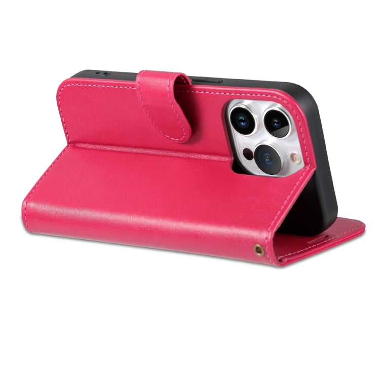 For iPhone 15 Pro Max AZNS Sheepskin Texture Flip Leather Phone Case(Red) - HoMEdemic™ 
