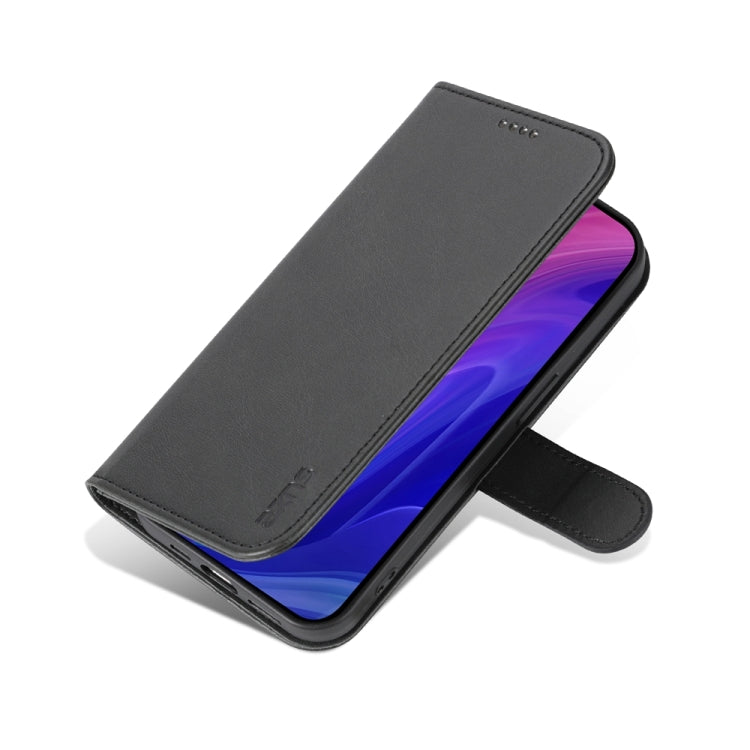 For iPhone 15 Pro Max AZNS Skin Feel Calf Texture Flip Leather Phone Case(Black) - HoMEdemic™ 