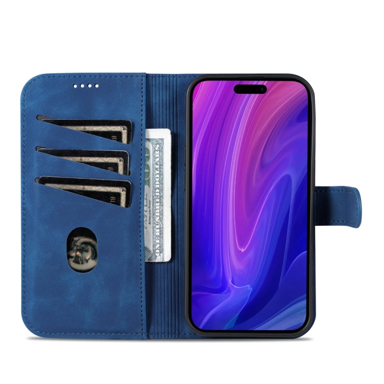 For iPhone 15 Pro Max AZNS Skin Feel Calf Texture Flip Leather Phone Case(Blue) - HoMEdemic™ 