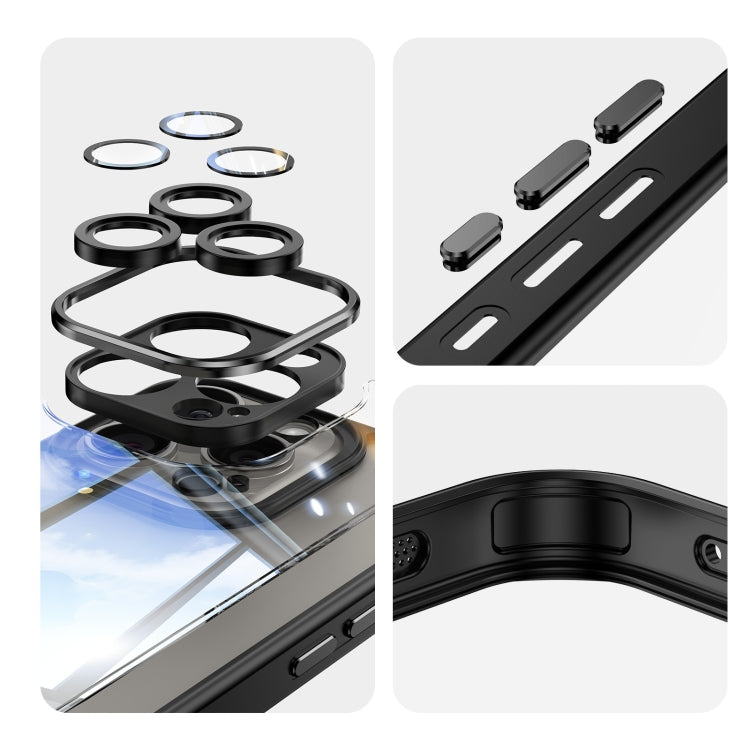 For iPhone 15 Pro Max Acrylic Hybrid TPU Armor Shockproof Phone Case(Black) - HoMEdemic™ 