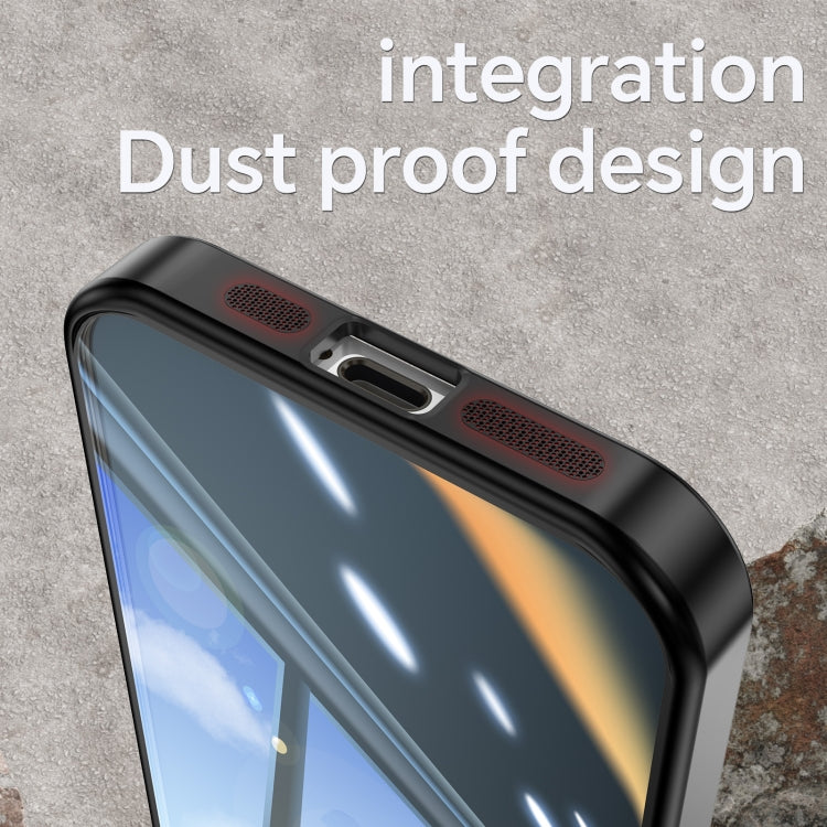 For iPhone 15 Pro Max Acrylic Hybrid TPU Armor Shockproof Phone Case(Black Red) - HoMEdemic™ 