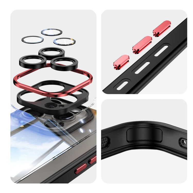 For iPhone 15 Pro Max Acrylic Hybrid TPU Armor Shockproof Phone Case(Black Red) - HoMEdemic™ 