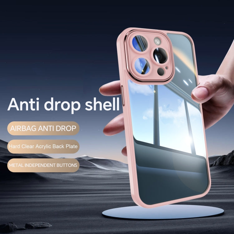 For iPhone 15 Pro Max Acrylic Hybrid TPU Armor Shockproof Phone Case(Pink) - HoMEdemic™ 