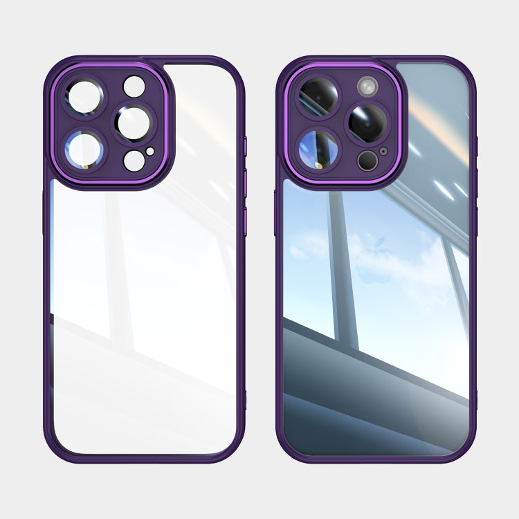 For iPhone 15 Pro Max Acrylic Hybrid TPU Armor Shockproof Phone Case(Purple) - HoMEdemic™ 