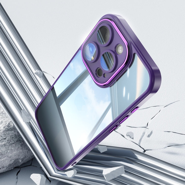 For iPhone 15 Pro Max Acrylic Hybrid TPU Armor Shockproof Phone Case(Purple) - HoMEdemic™ 