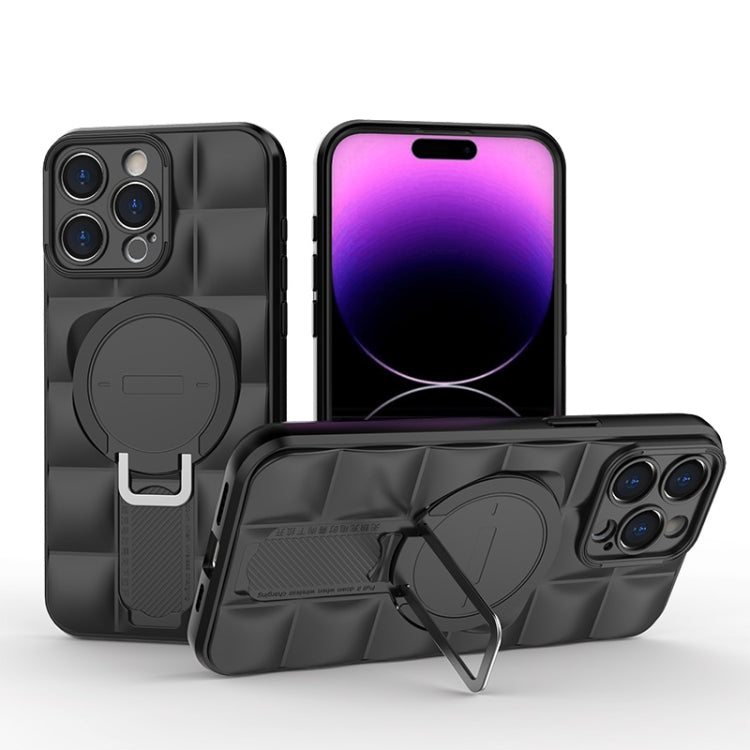 For iPhone 15 Pro Max Airbag TPU + PC Shockproof Phone Case with Holder(Black) - HoMEdemic™ 