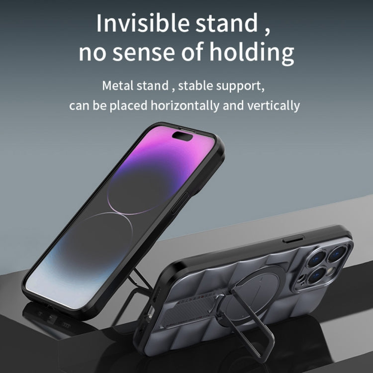 For iPhone 15 Pro Max Airbag TPU + PC Shockproof Phone Case with Holder(Black) - HoMEdemic™ 